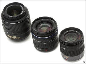 Size comparison: Nikon 18-55 DX, Olympus 14-42, Panasonic 14-45 Micro 4/3